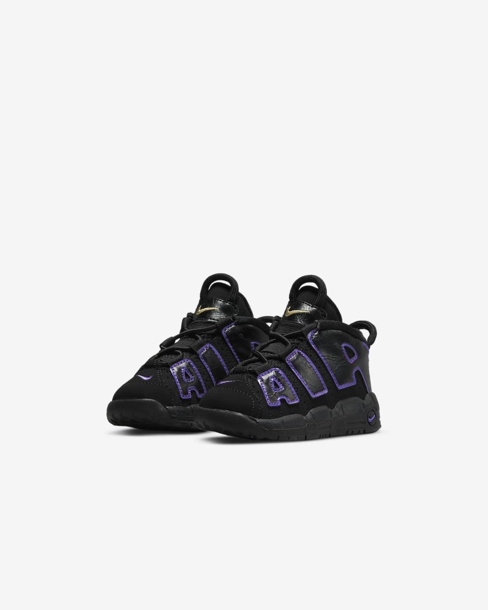 Nike Air More Uptempo Black/White/Metallic Gold/Action Grape | Kids Nike Lifestyle