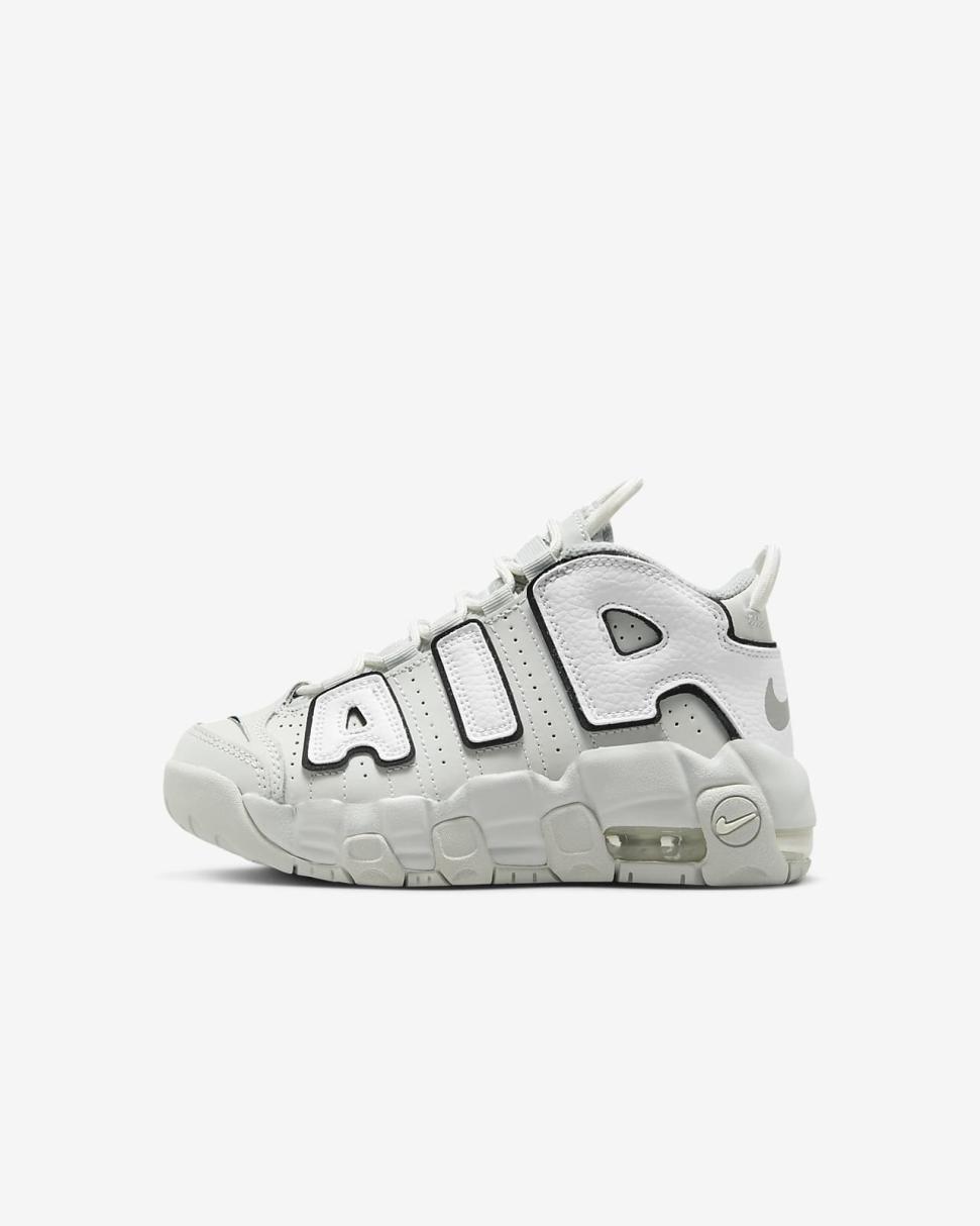 Nike Air More Uptempo Photon Dust/White/Black/Metallic Silver | Kids Nike Lifestyle