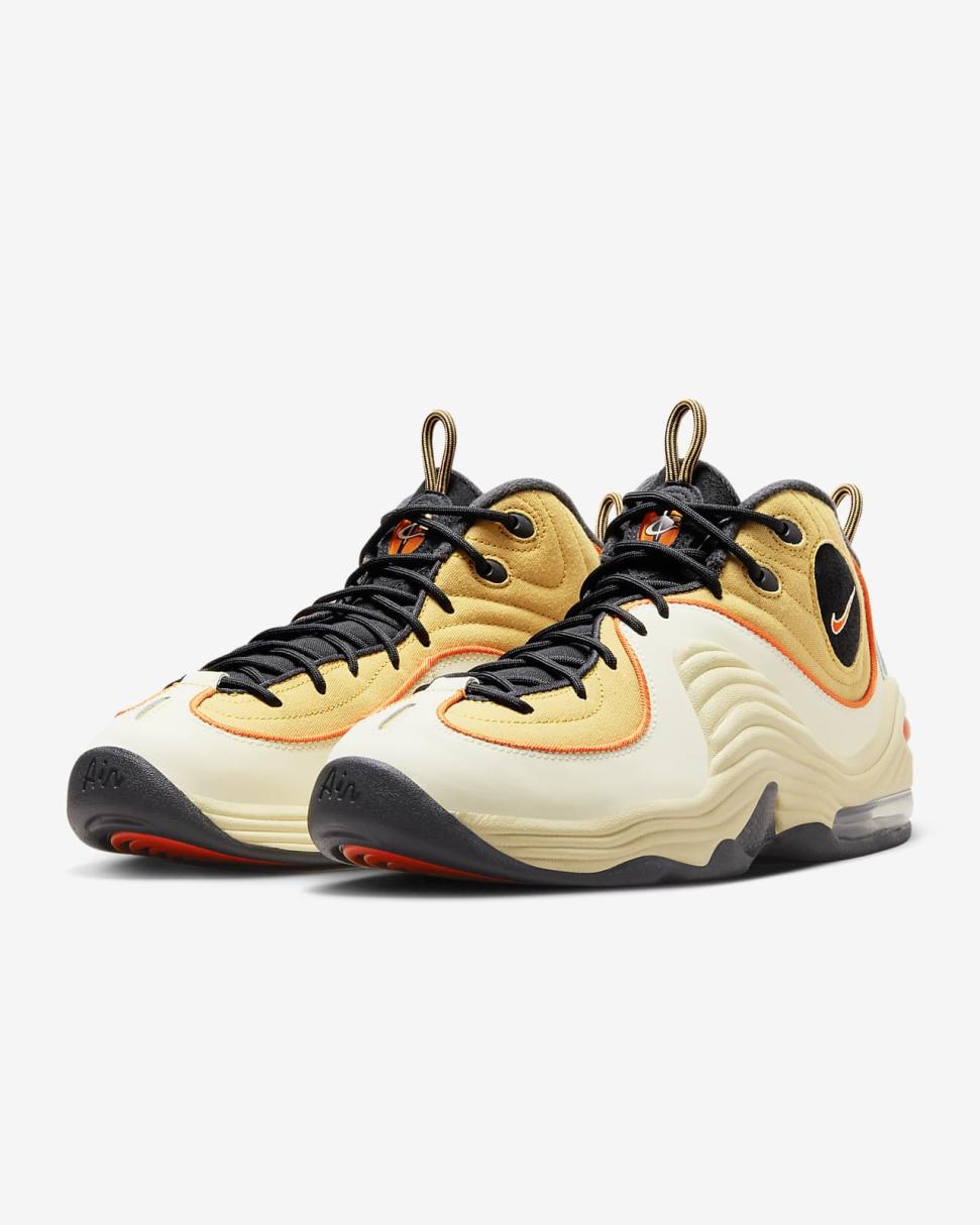 Nike Air Penny 2 Wheat Gold/Black/Coconut Milk/Safety Orange | Mens Nike Lifestyle