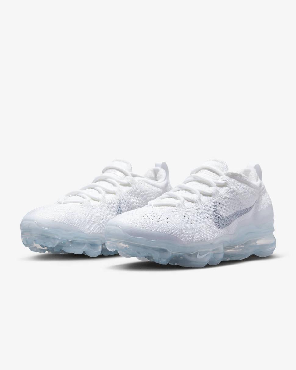 Nike Air VaporMax 2023 Flyknit White/Metallic Silver/Metallic Silver/Pure Platinum | Womens Nike First Day Kicks