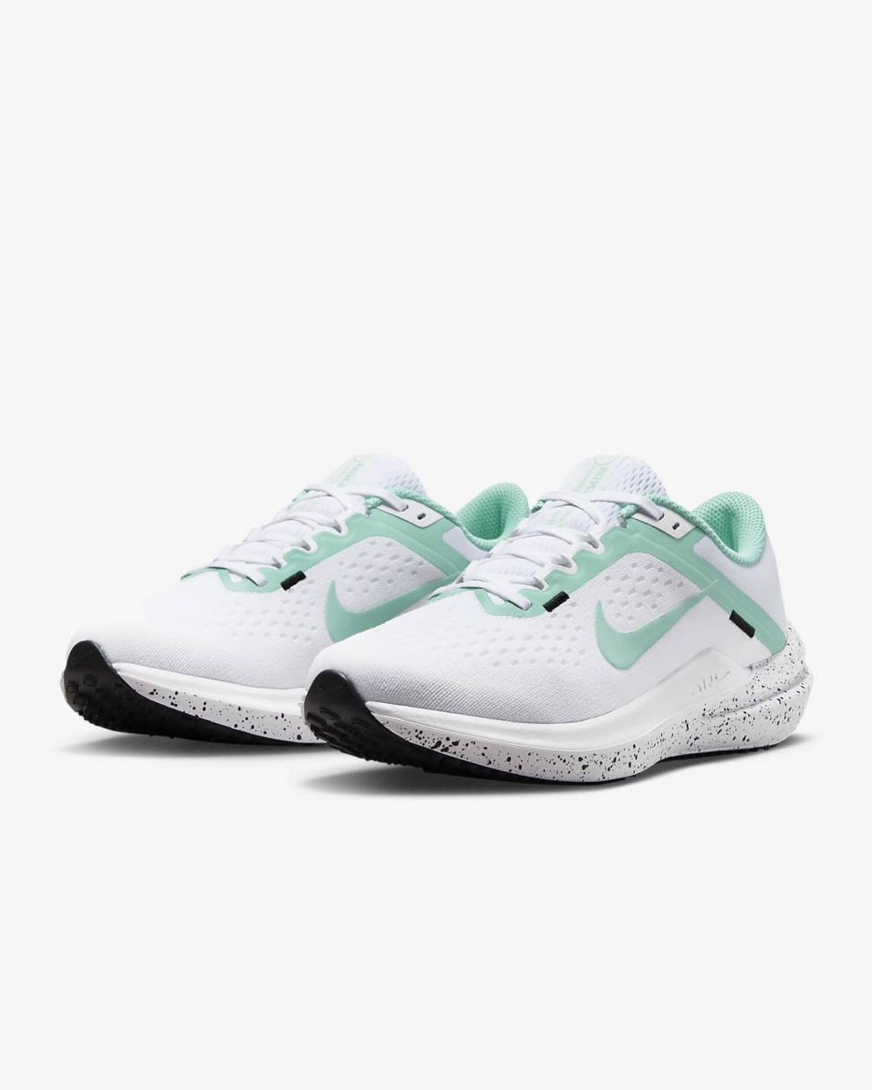 Nike Air Winflo 10 White/Black/Emerald Rise | Womens Nike Running