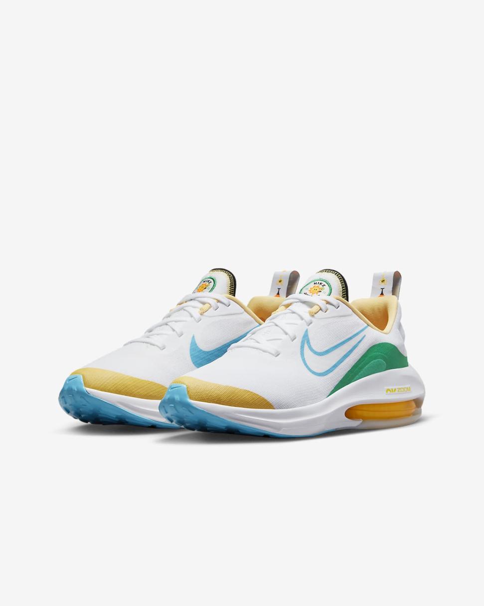 Nike Air Zoom Arcadia 2 White/White/Stadium Green/Baltic Blue | Kids Nike Running