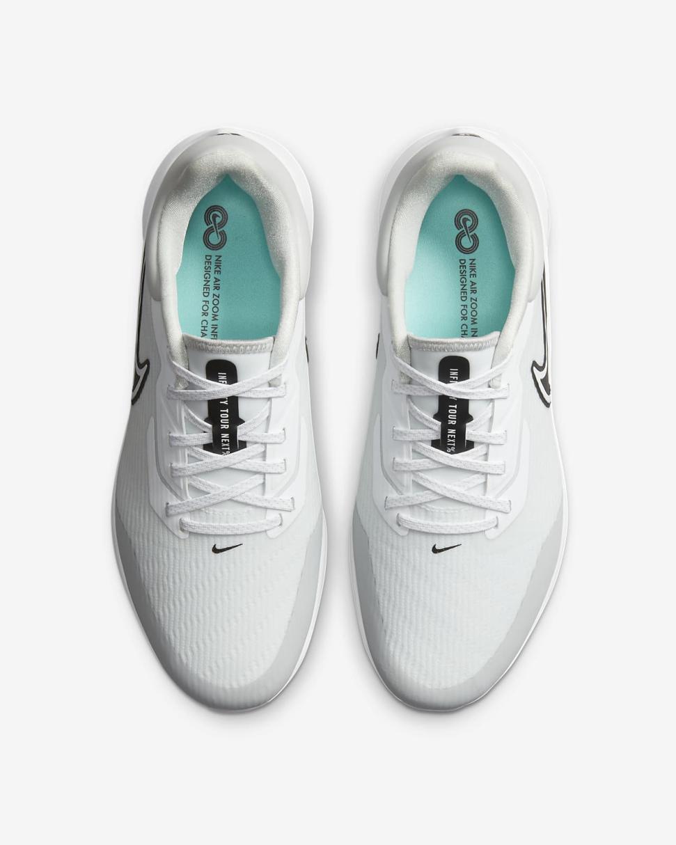 Nike Air Zoom Infinity Tour NEXT% White/Grey Fog/Dynamic Turquoise/Black | Mens Nike Golf