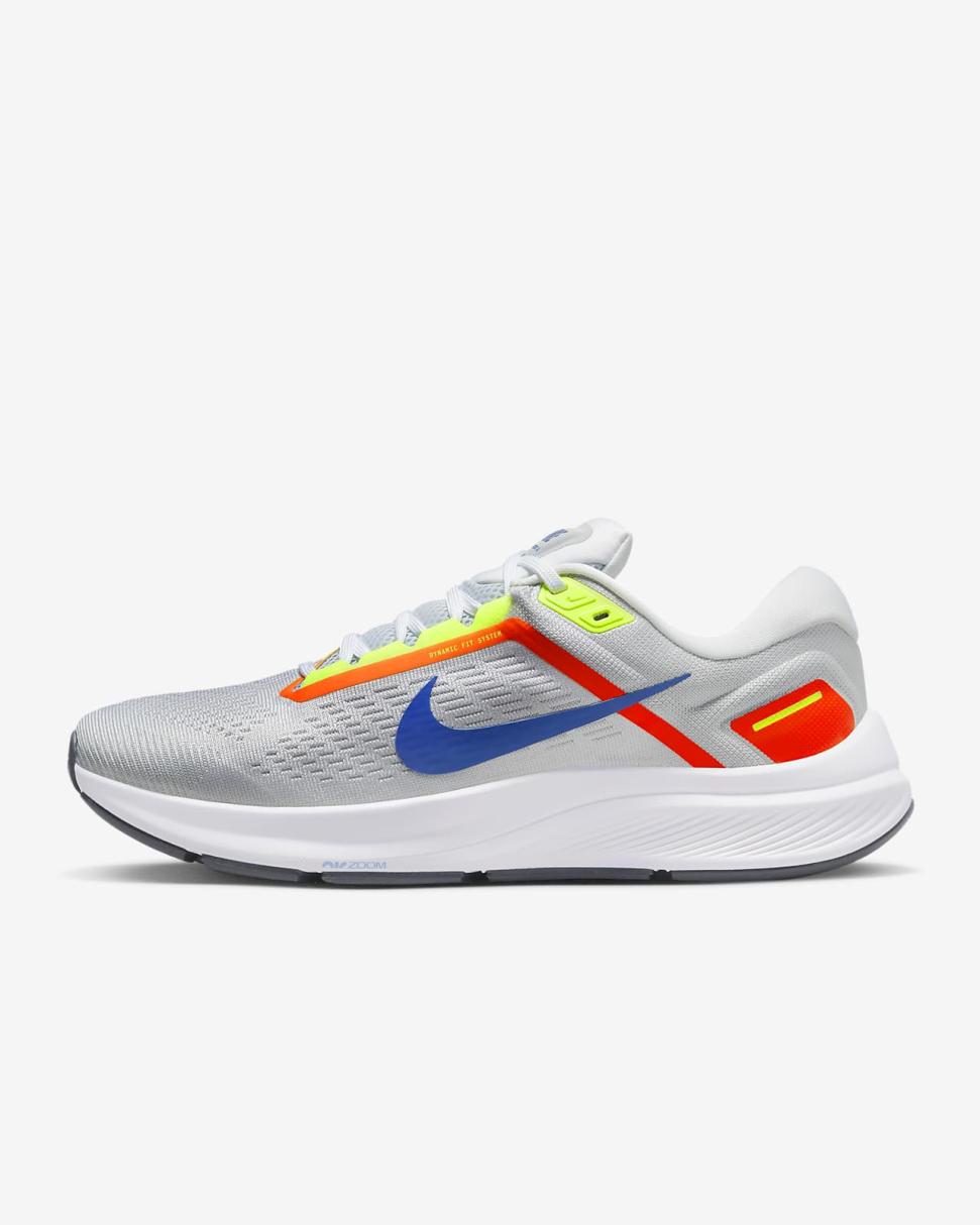 Nike Air Zoom Structure 24 Pure Platinum/Bright Crimson/White/Racer Blue | Mens Nike Running