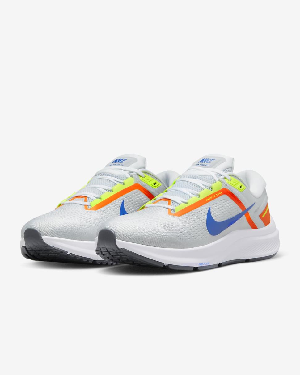 Nike Air Zoom Structure 24 Pure Platinum/Bright Crimson/White/Racer Blue | Mens Nike Running