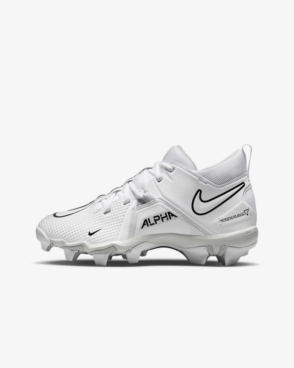 Nike Alpha Menace 3 Shark White/Pure Platinum/Black | Kids Nike Shoes $70 & Under