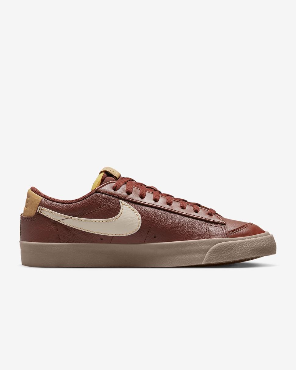 Nike Blazer Low '77 EMB Oxen Brown/Elemental Gold/Gum Dark Brown/Pearl White | Mens Nike Lifestyle