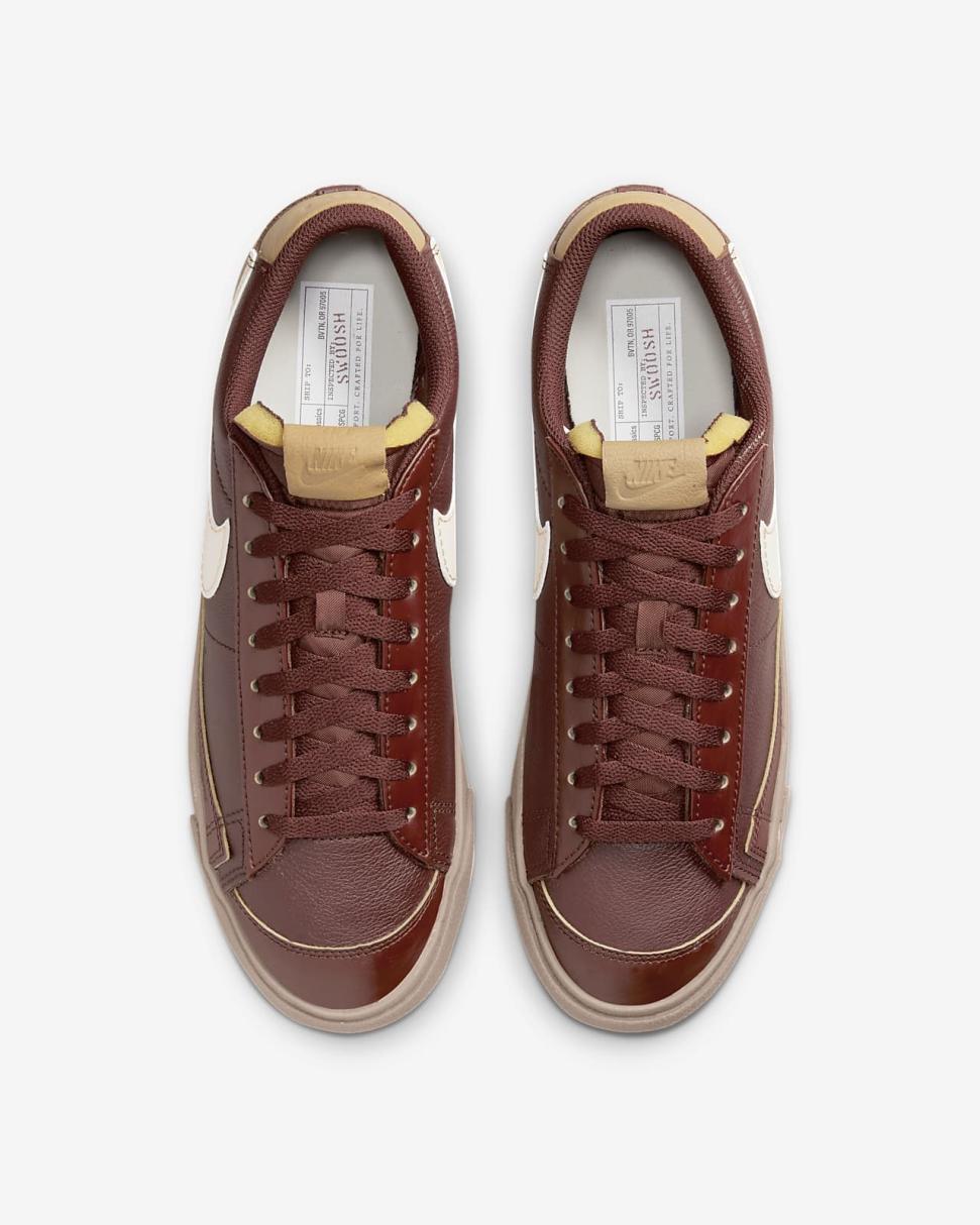 Nike Blazer Low '77 EMB Oxen Brown/Elemental Gold/Gum Dark Brown/Pearl White | Mens Nike Lifestyle