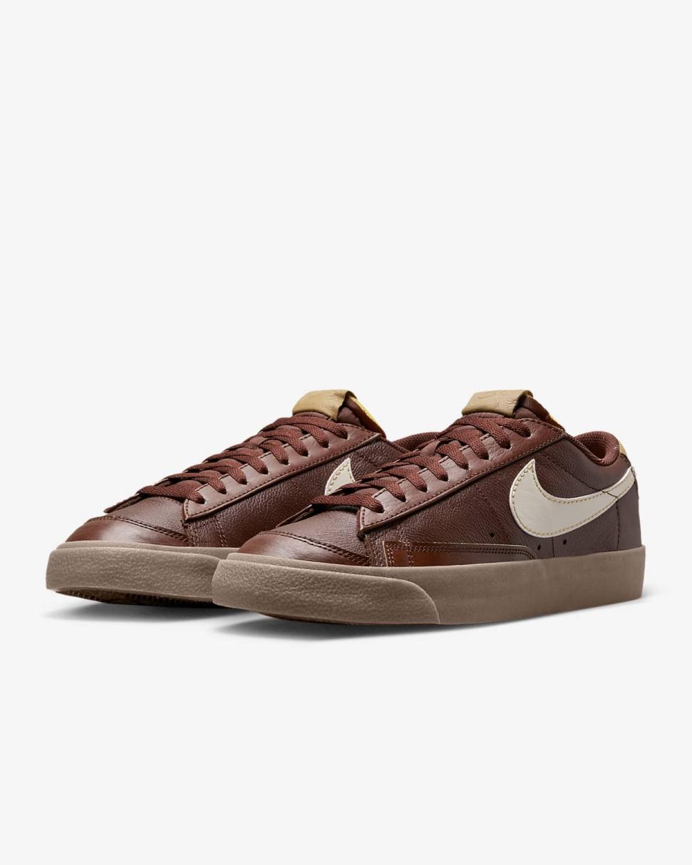 Nike Blazer Low '77 EMB Oxen Brown/Elemental Gold/Gum Dark Brown/Pearl White | Mens Nike Lifestyle