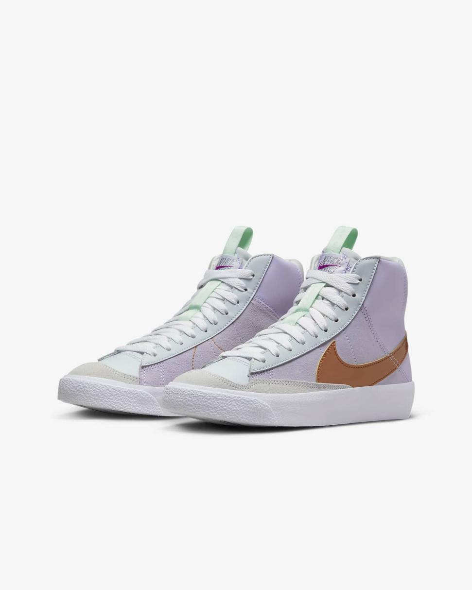 Nike Blazer Mid '77 Dance Barely Grape/Pure Platinum/Violet Frost/Metallic Copper | Kids Nike Dunks & Blazers