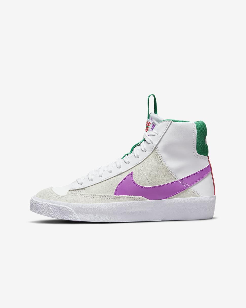 Nike Blazer Mid '77 Dance White/Stadium Green/Picante Red/Fuchsia Dream | Kids Nike Dunks & Blazers