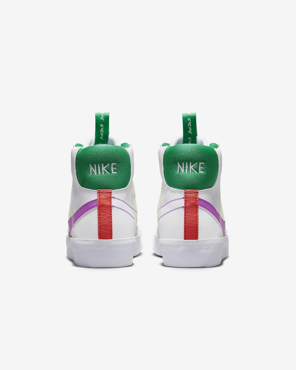 Nike Blazer Mid '77 Dance White/Stadium Green/Picante Red/Fuchsia Dream | Kids Nike Dunks & Blazers