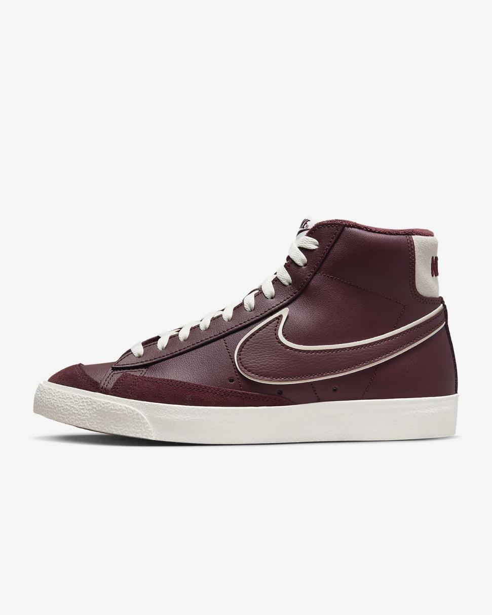 Nike Blazer Mid '77 Premium Night Maroon/Sail/Gum Medium Brown/Night Maroon | Mens Nike Lifestyle