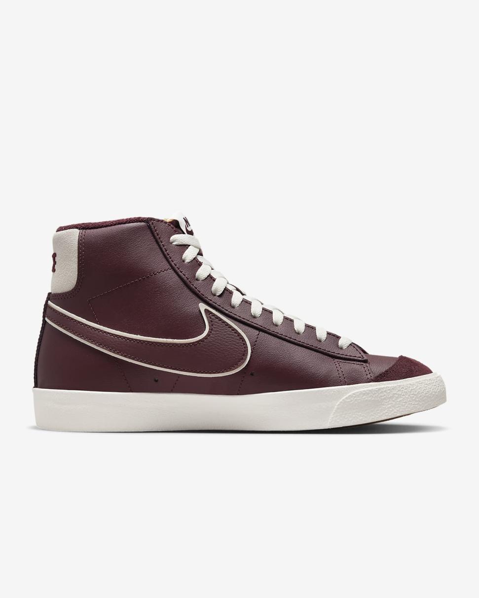Nike Blazer Mid '77 Premium Night Maroon/Sail/Gum Medium Brown/Night Maroon | Mens Nike Lifestyle