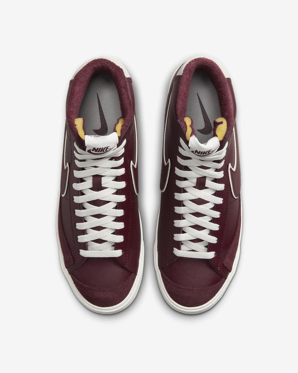 Nike Blazer Mid '77 Premium Night Maroon/Sail/Gum Medium Brown/Night Maroon | Mens Nike Lifestyle