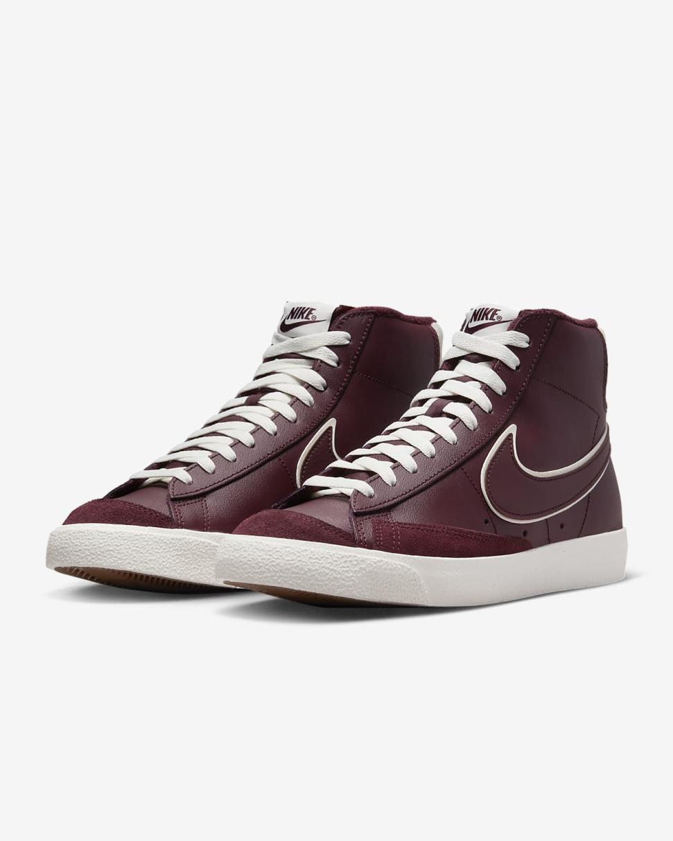 Nike Blazer Mid '77 Premium Night Maroon/Sail/Gum Medium Brown/Night Maroon | Mens Nike Lifestyle