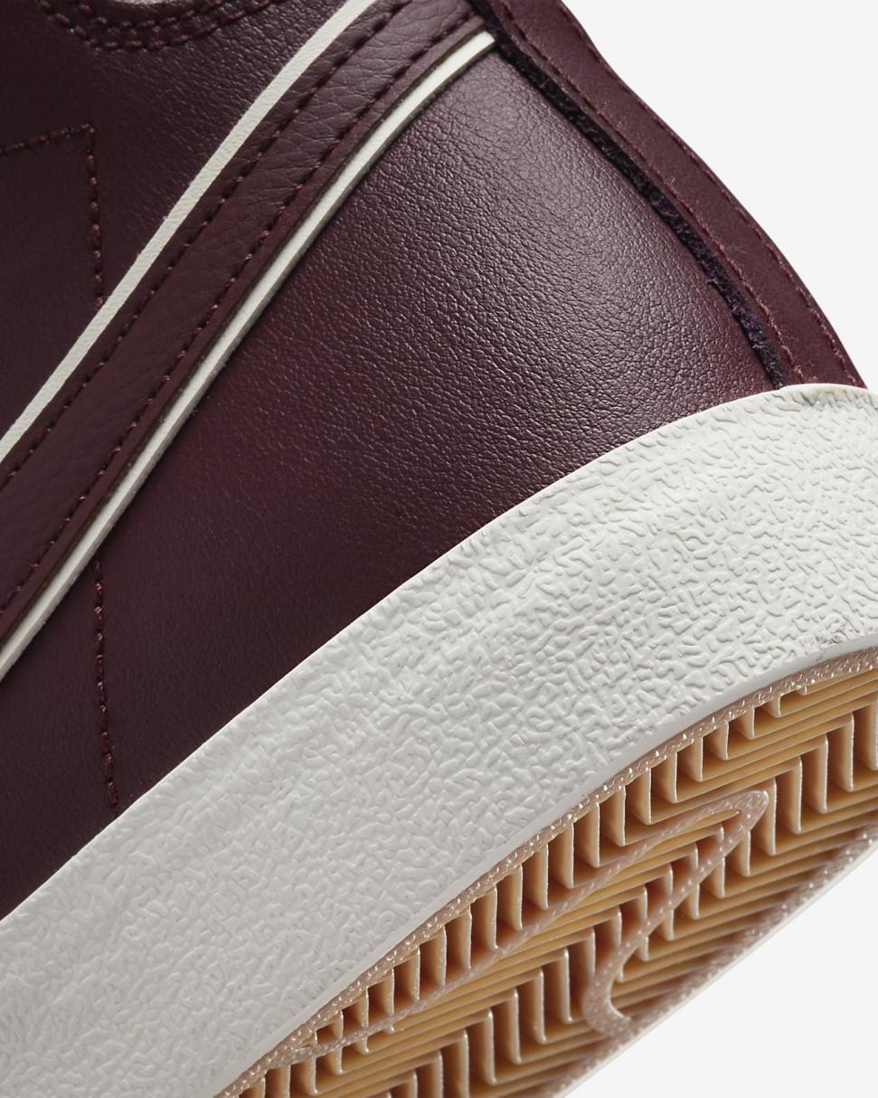 Nike Blazer Mid '77 Premium Night Maroon/Sail/Gum Medium Brown/Night Maroon | Mens Nike Lifestyle