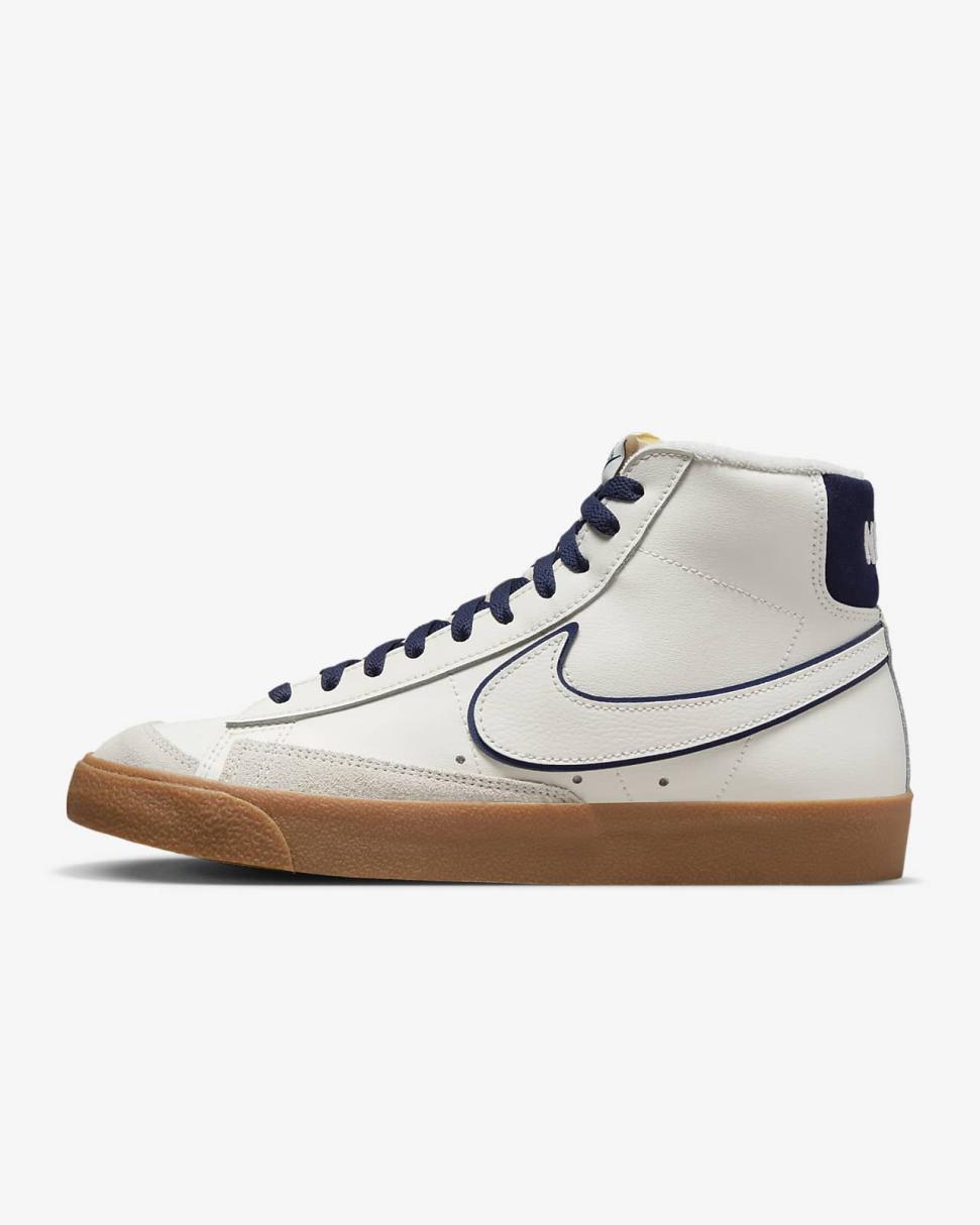 Nike Blazer Mid '77 Premium Sail/Midnight Navy/Gum Medium Brown/Sail | Mens Nike Lifestyle
