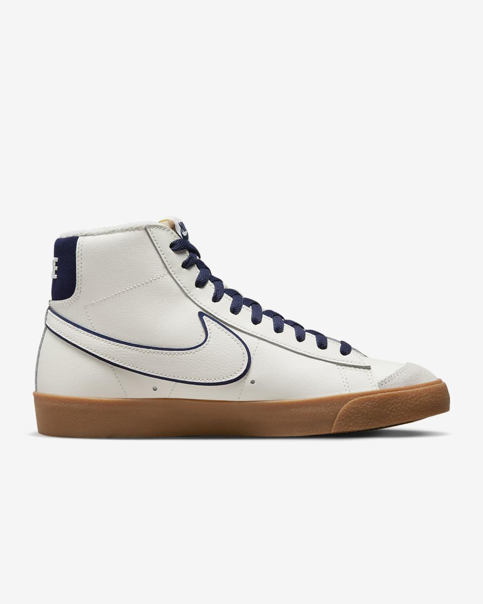 Nike Blazer Mid '77 Premium Sail/Midnight Navy/Gum Medium Brown/Sail | Mens Nike Lifestyle