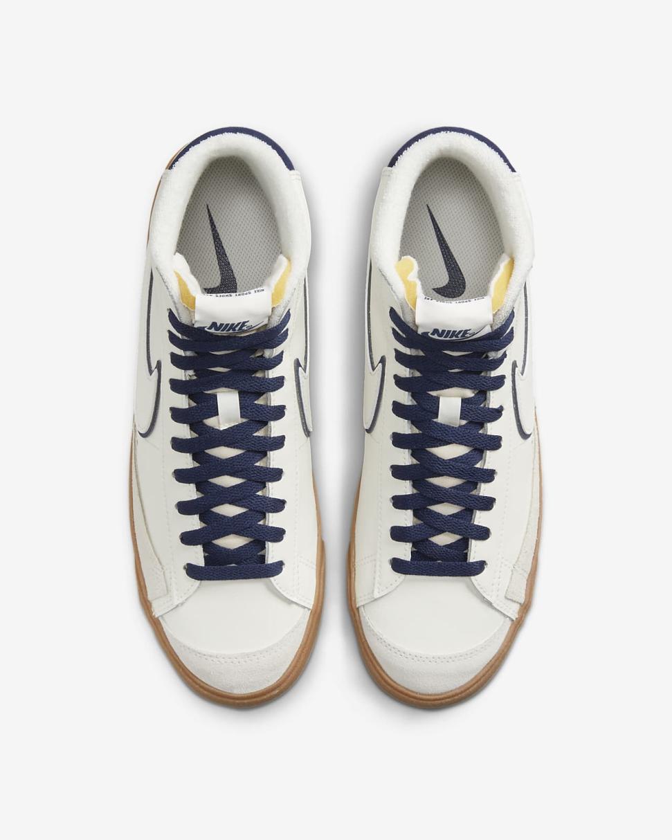 Nike Blazer Mid '77 Premium Sail/Midnight Navy/Gum Medium Brown/Sail | Mens Nike Lifestyle
