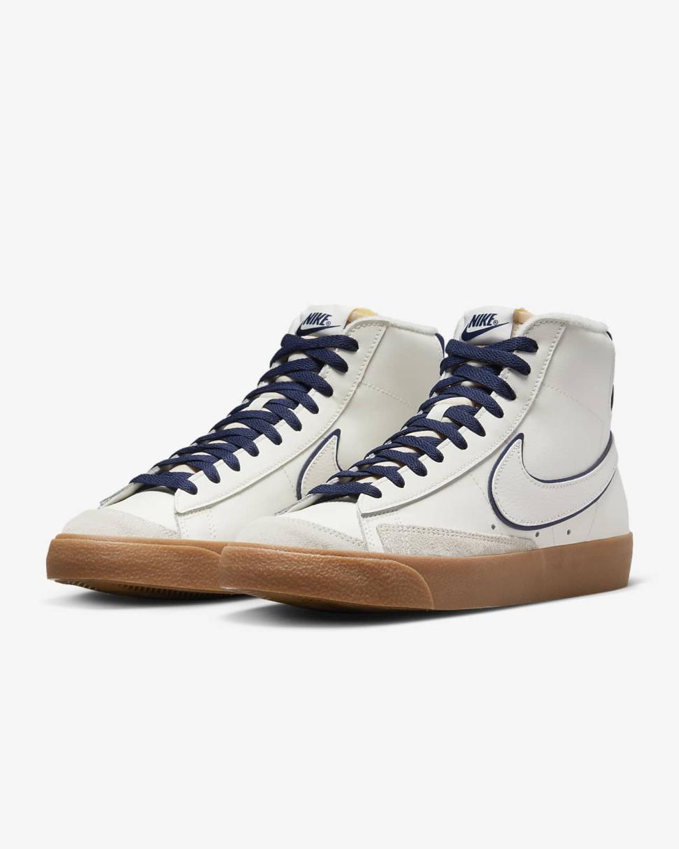 Nike Blazer Mid '77 Premium Sail/Midnight Navy/Gum Medium Brown/Sail | Mens Nike Lifestyle