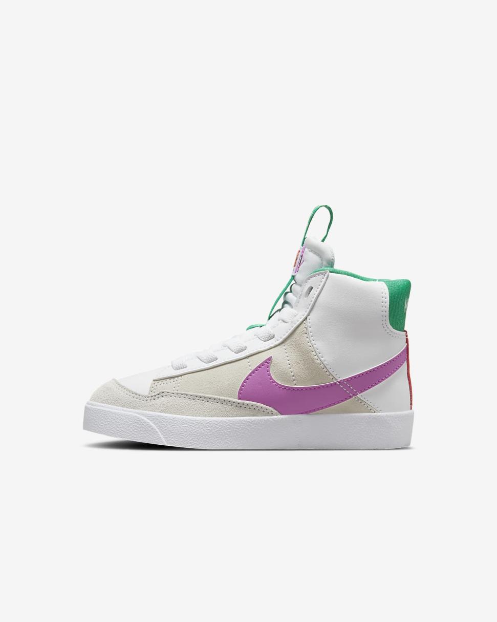 Nike Blazer Mid '77 SE Dance White/Stadium Green/Picante Red/Fuchsia Dream | Kids Nike Dunks & Blazers