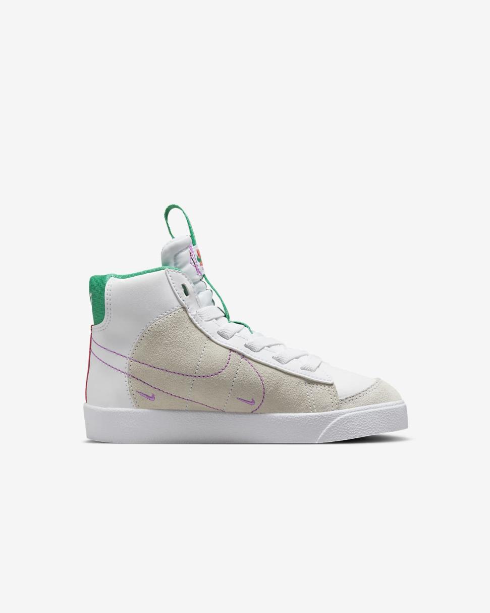 Nike Blazer Mid '77 SE Dance White/Stadium Green/Picante Red/Fuchsia Dream | Kids Nike Dunks & Blazers