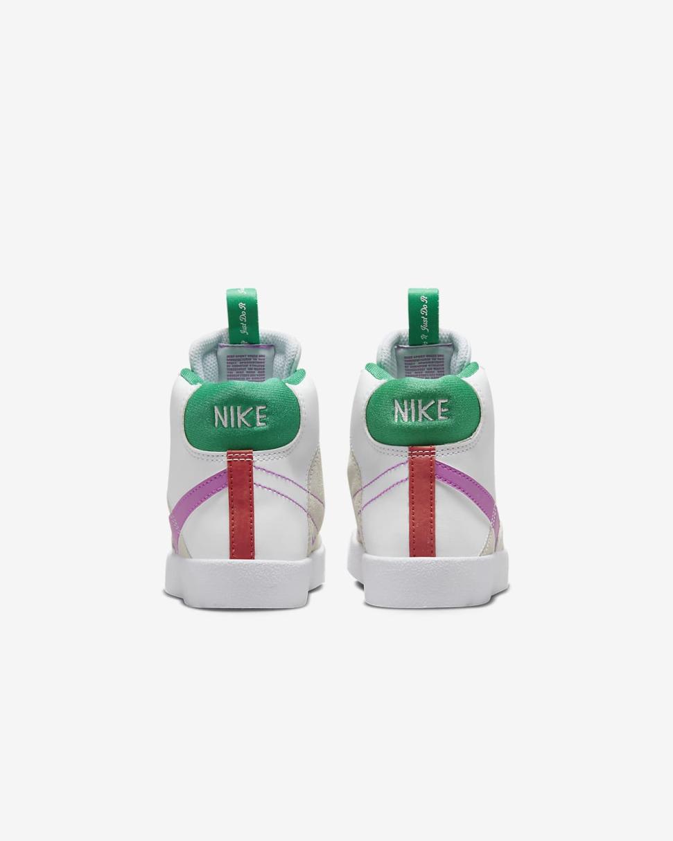 Nike Blazer Mid '77 SE Dance White/Stadium Green/Picante Red/Fuchsia Dream | Kids Nike Dunks & Blazers