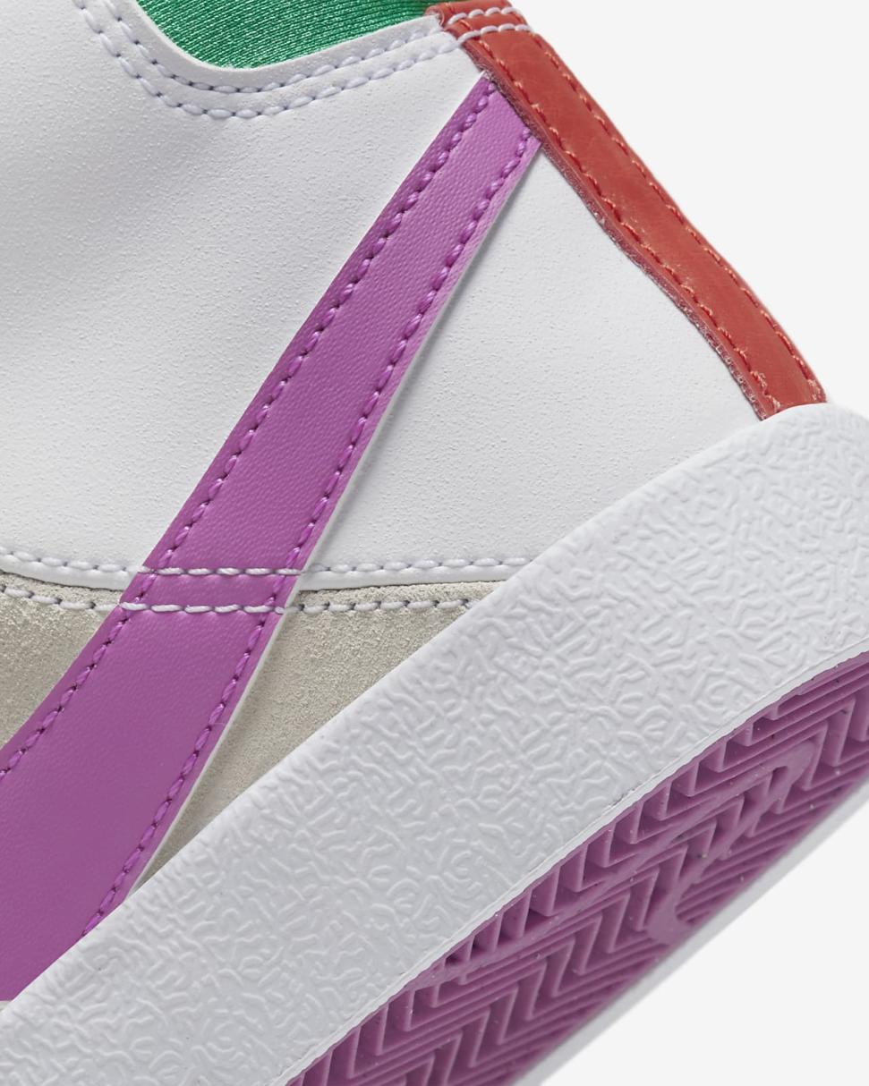 Nike Blazer Mid '77 SE Dance White/Stadium Green/Picante Red/Fuchsia Dream | Kids Nike Dunks & Blazers