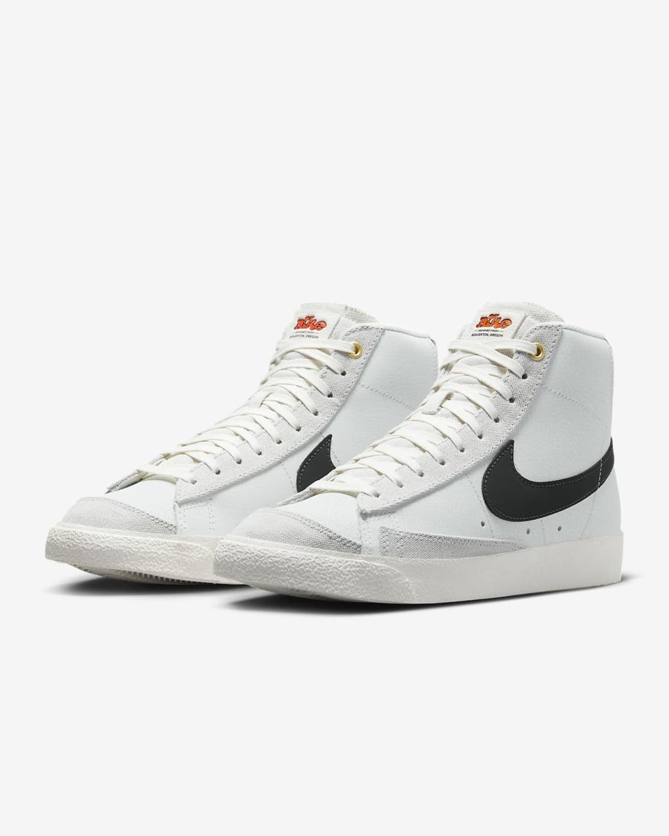 Nike Blazer Mid '77 Vintage Photon Dust/Sail/Safety Orange/Dark Smoke Grey | Mens Nike Lifestyle