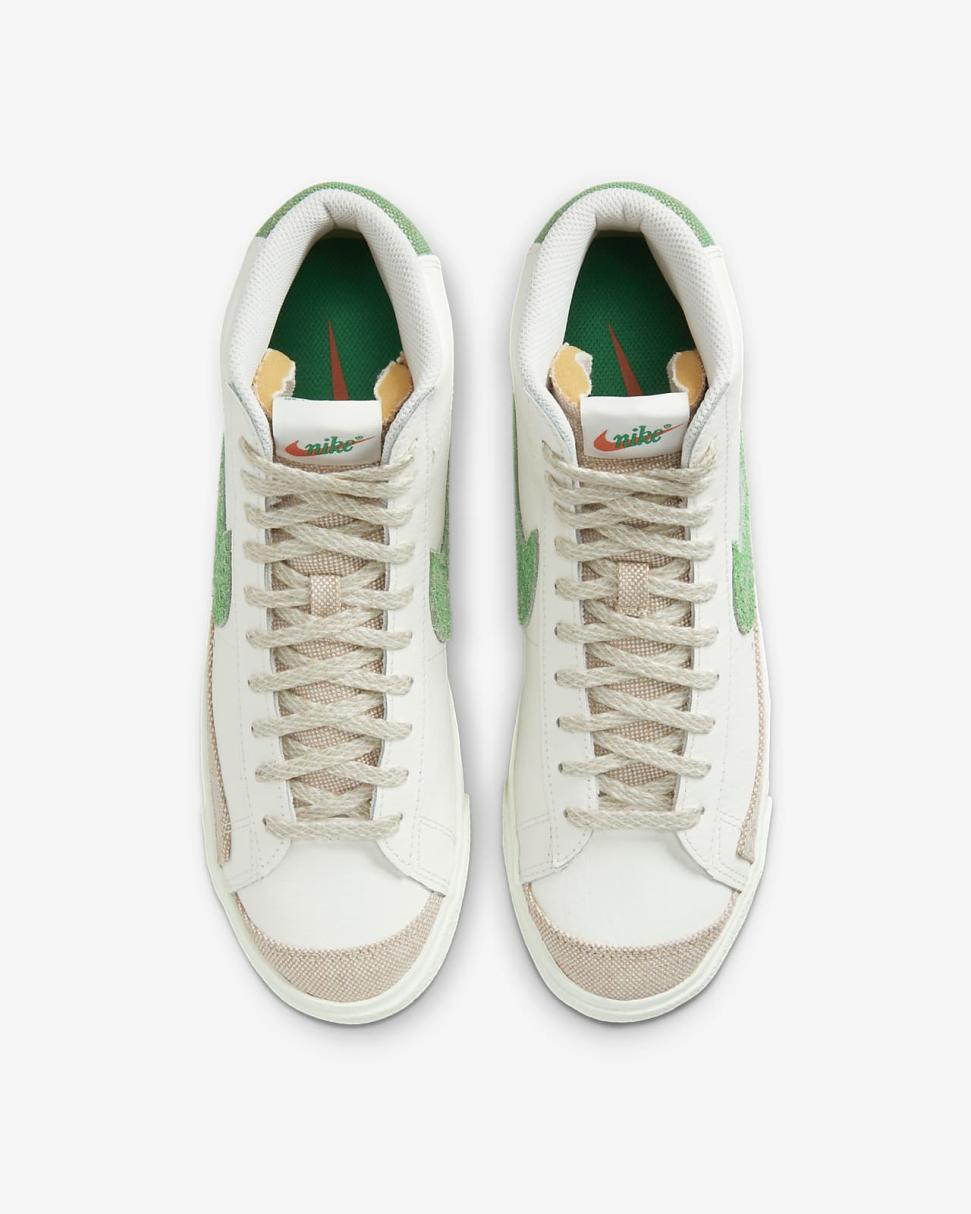 Nike Blazer Mid '77 Vintage Sail/Safety Orange/Black/Stadium Green | Mens Nike Lifestyle