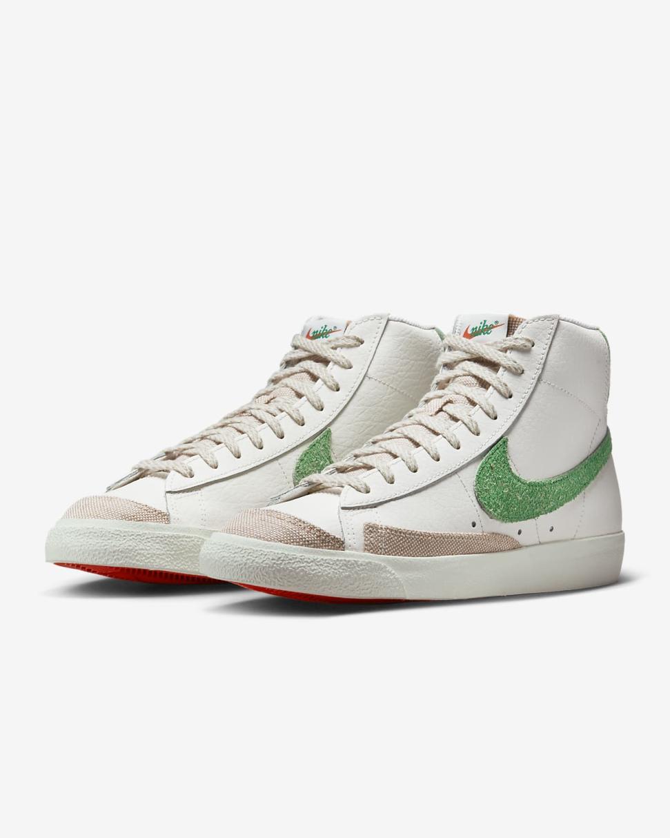 Nike Blazer Mid '77 Vintage Sail/Safety Orange/Black/Stadium Green | Mens Nike Lifestyle