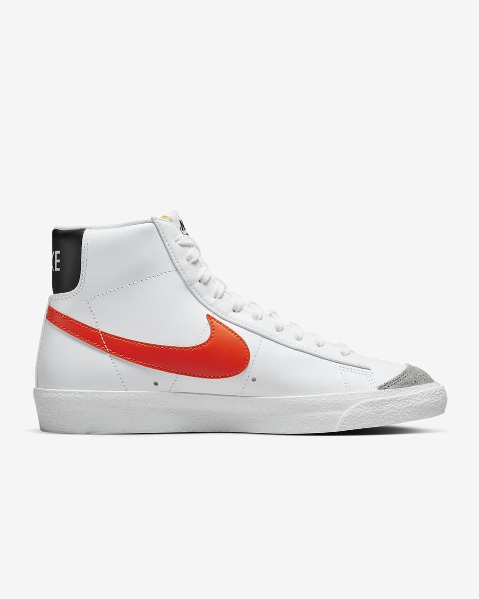Nike Blazer Mid '77 Vintage White/Wolf Grey/Black/Safety Orange | Mens Nike First Day Kicks