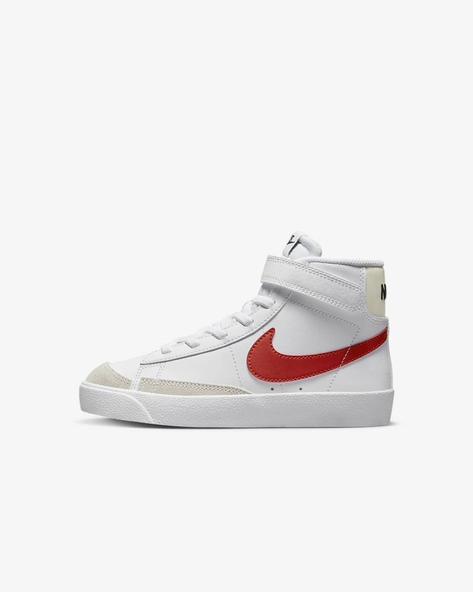 Nike Blazer Mid '77 White/Coconut Milk/White/Picante Red | Kids Nike First Day Kicks