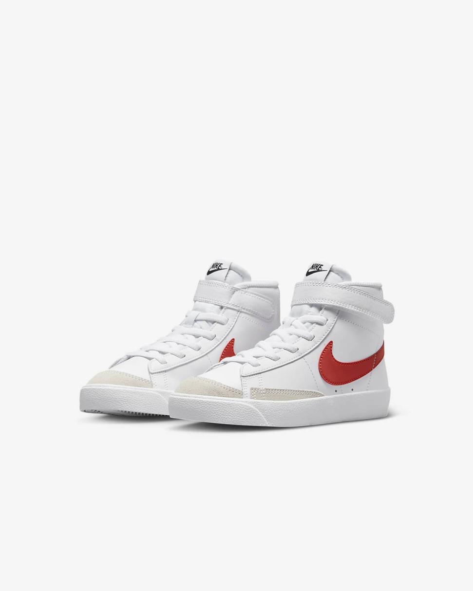 Nike Blazer Mid '77 White/Coconut Milk/White/Picante Red | Kids Nike First Day Kicks