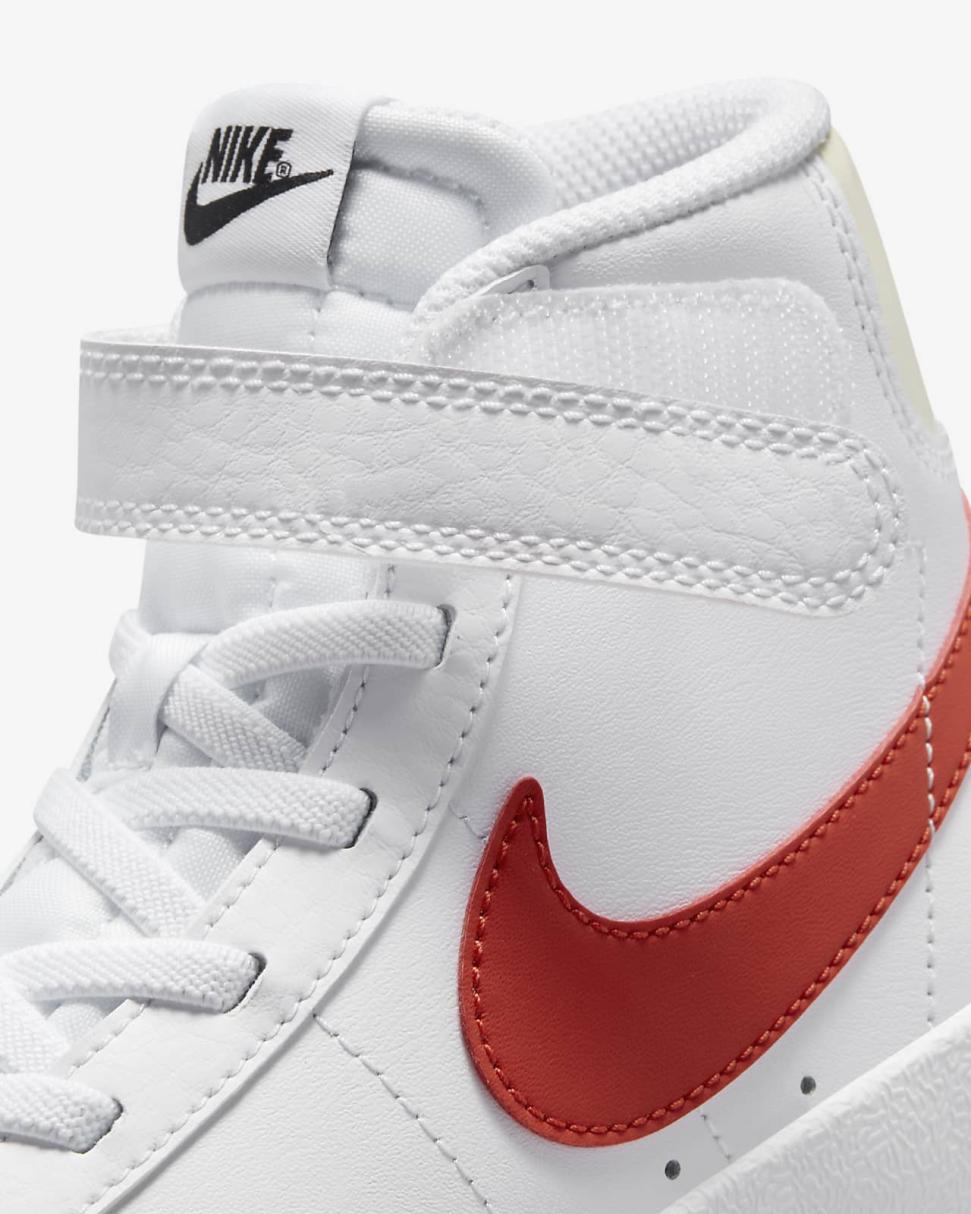 Nike Blazer Mid '77 White/Coconut Milk/White/Picante Red | Kids Nike First Day Kicks