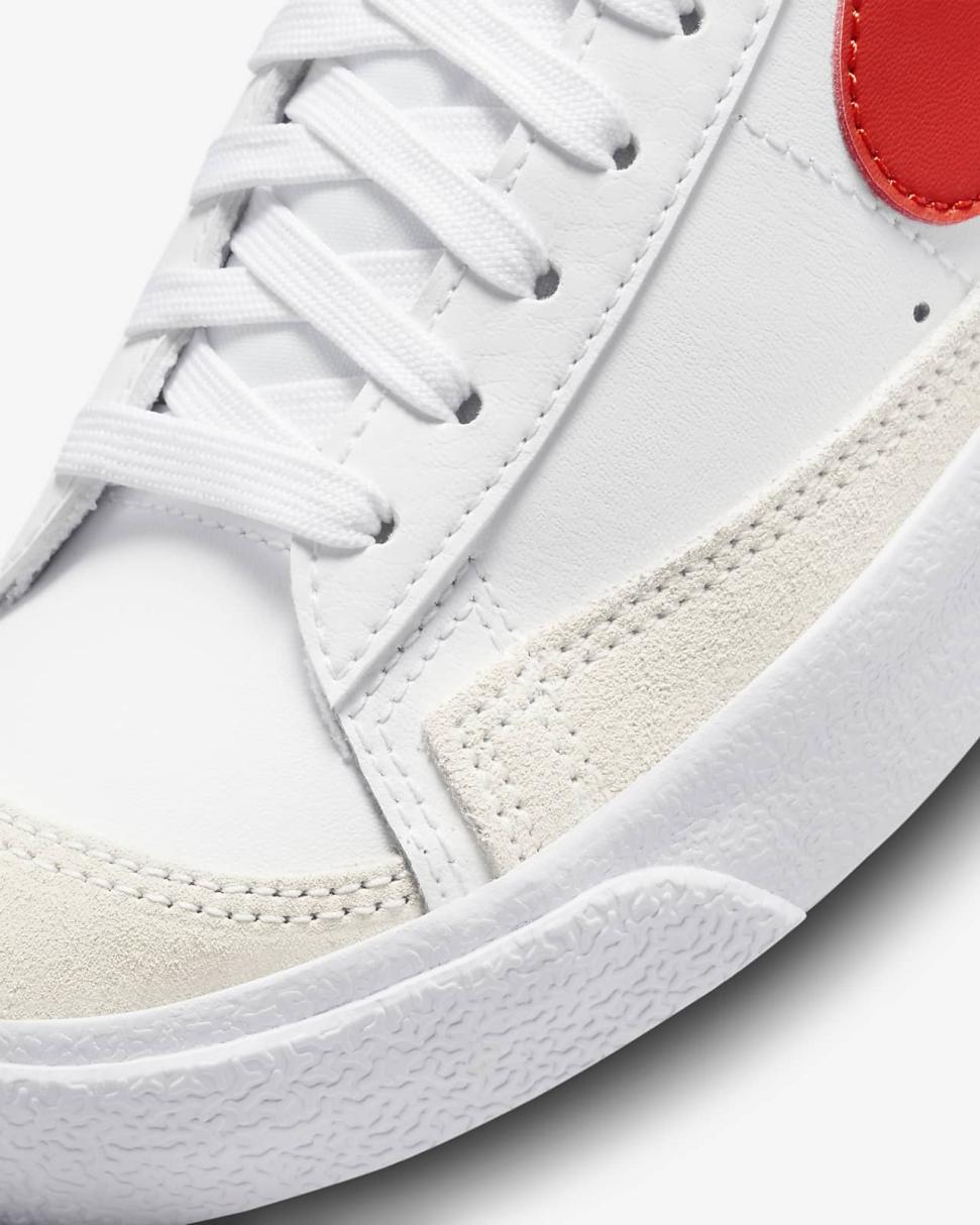 Nike Blazer Mid '77 White/Coconut Milk/White/Picante Red | Kids Nike Shoes $70 & Under