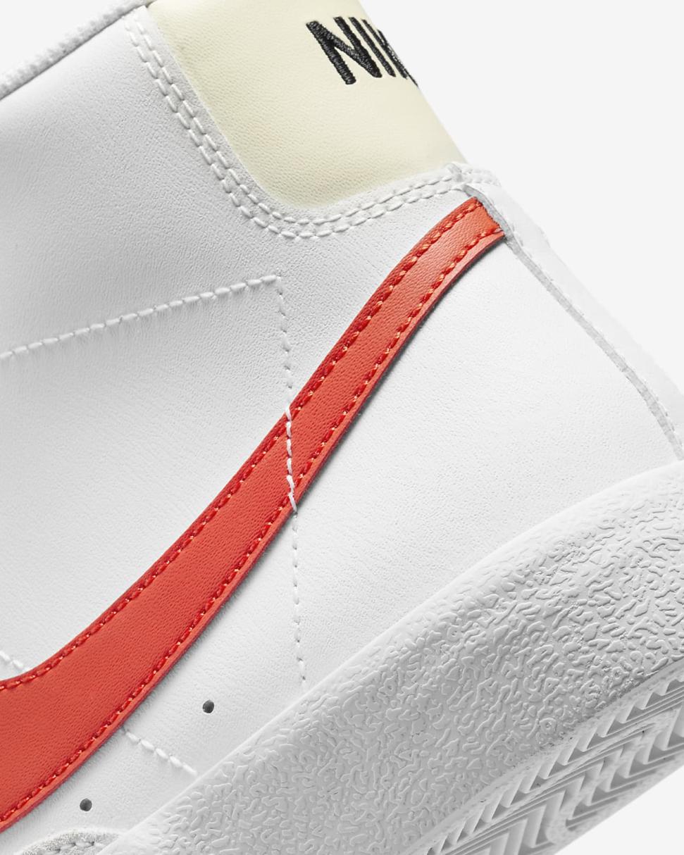 Nike Blazer Mid '77 White/Coconut Milk/White/Picante Red | Kids Nike Shoes $70 & Under