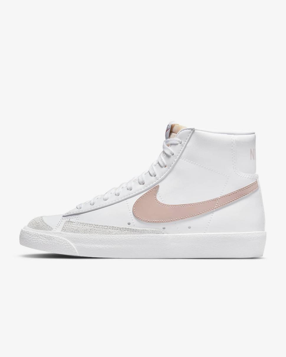 Nike Blazer Mid '77 White/Peach/Summit White/Pink Oxford | Womens Nike First Day Kicks