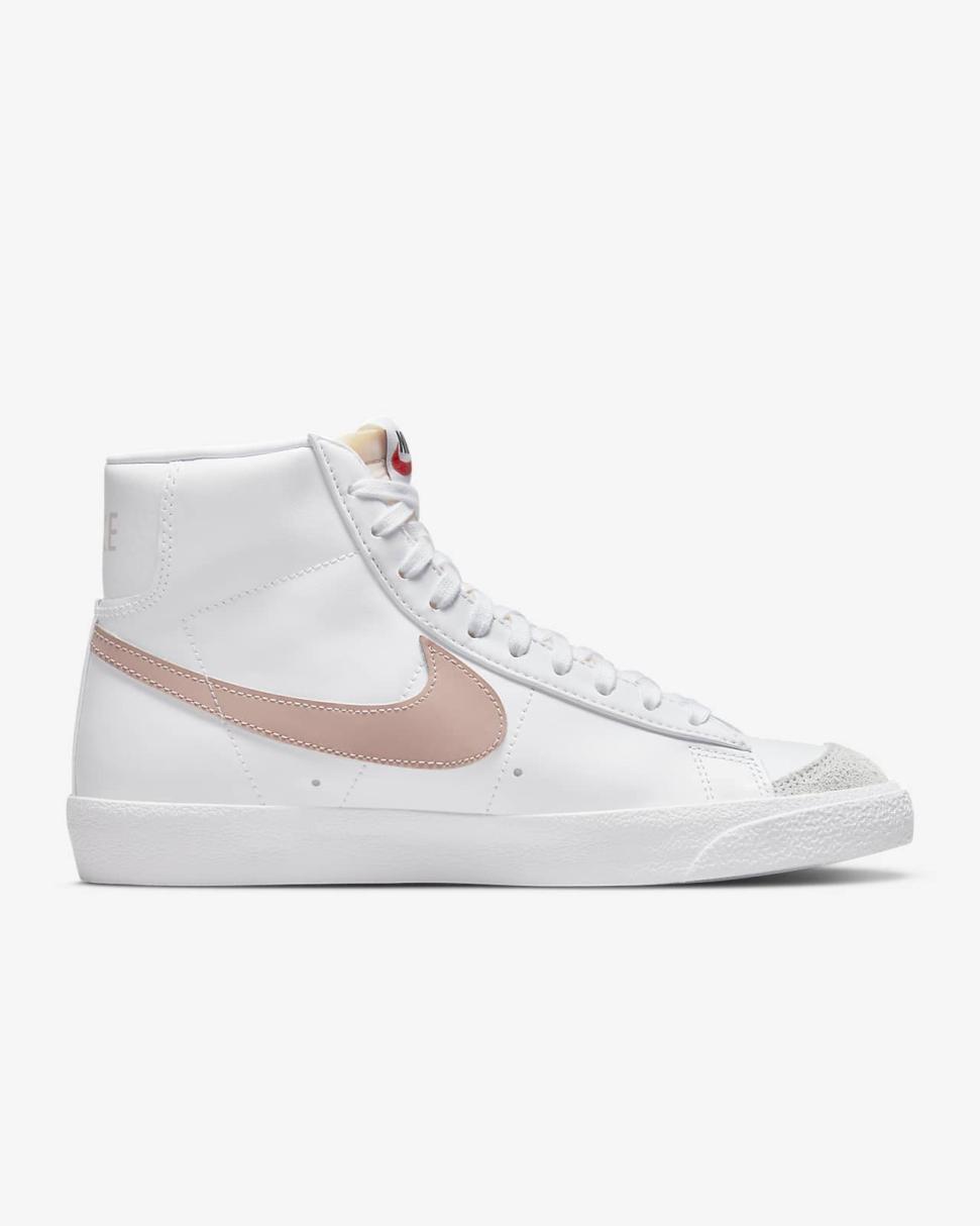Nike Blazer Mid '77 White/Peach/Summit White/Pink Oxford | Womens Nike First Day Kicks