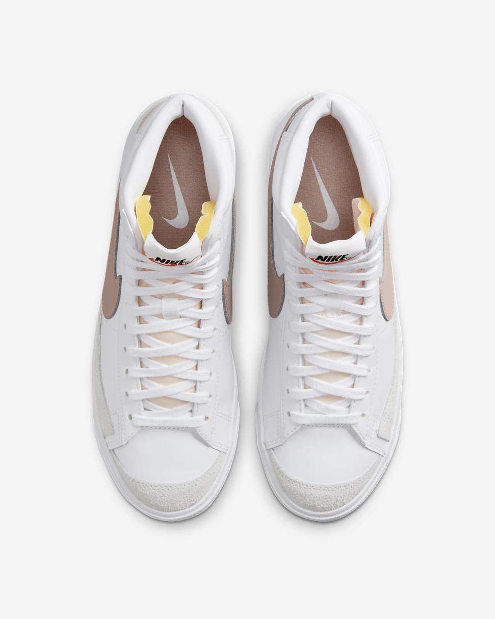 Nike Blazer Mid '77 White/Peach/Summit White/Pink Oxford | Womens Nike First Day Kicks