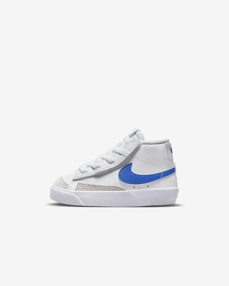Nike Blazer Mid '77 White/Pure Platinum/Game Royal | Kids Nike First Day Kicks