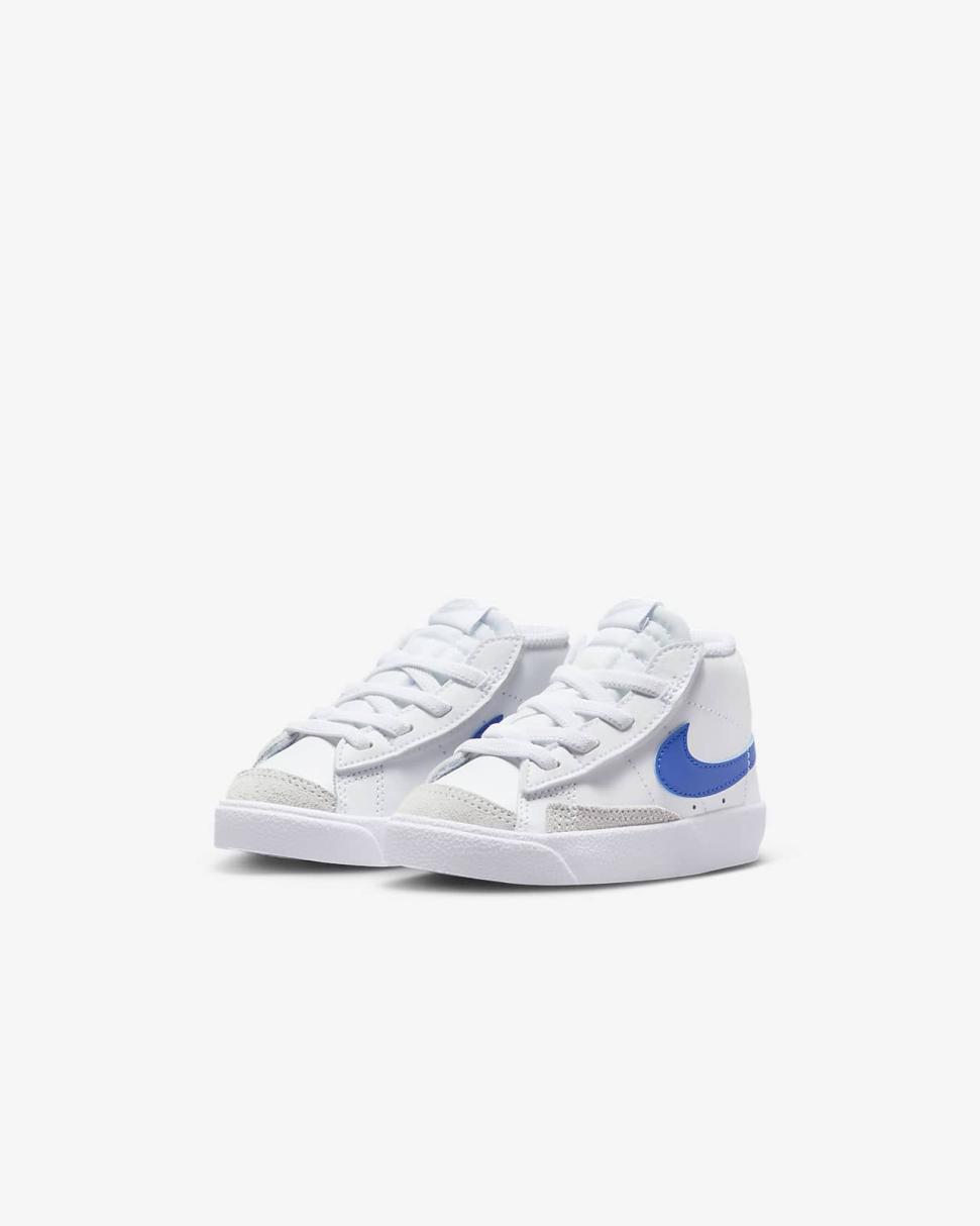 Nike Blazer Mid '77 White/Pure Platinum/Game Royal | Kids Nike First Day Kicks