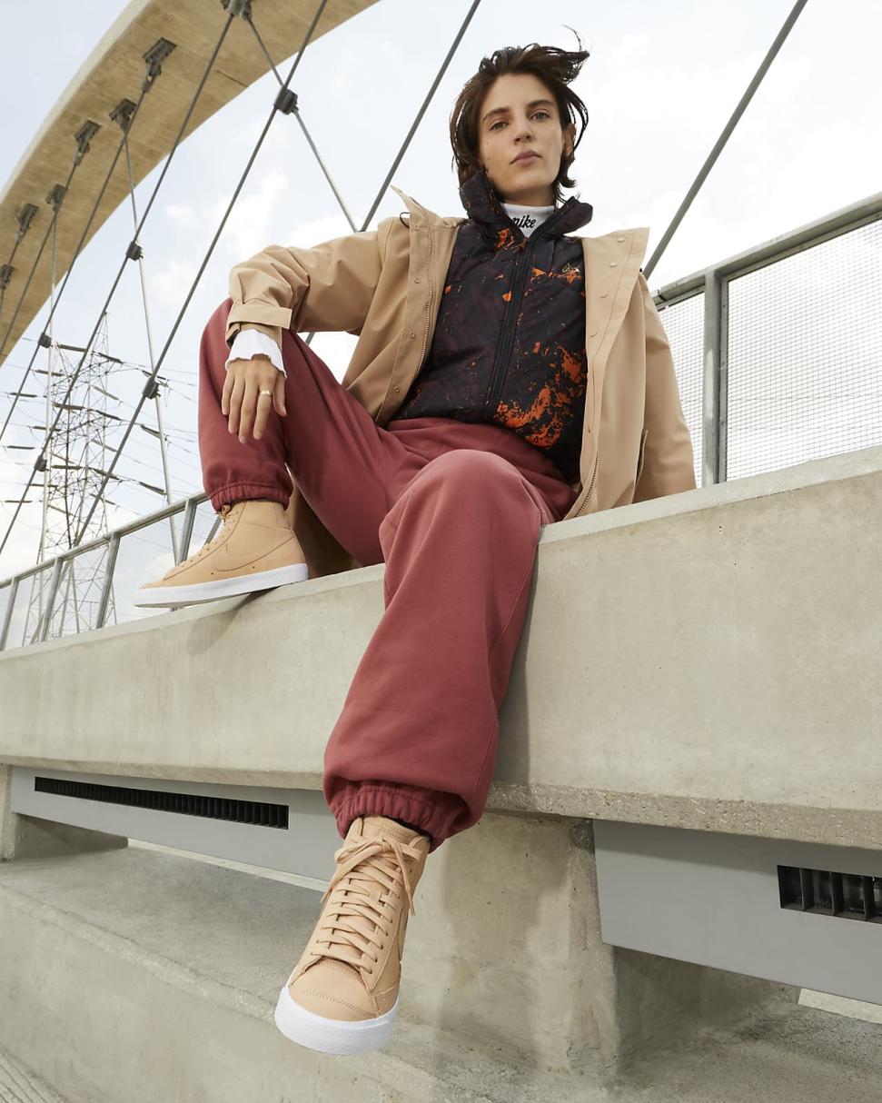 Nike Blazer Mid Premium Vachetta Tan/White/Vachetta Tan | Womens Nike Lifestyle