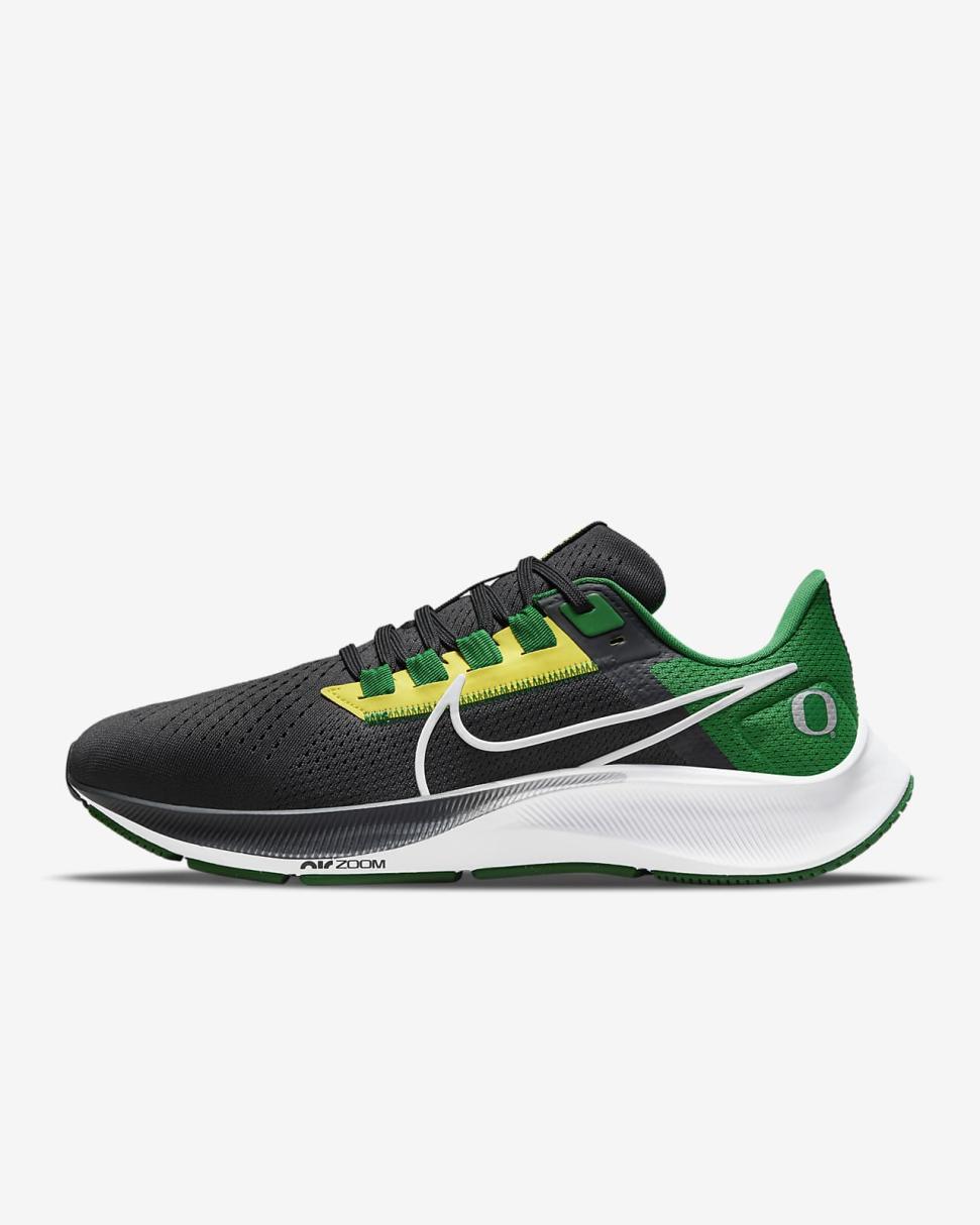 Nike College Pegasus 38 (Oregon) Anthracite/Apple Green/Yellow Strike/White | Mens Nike Running