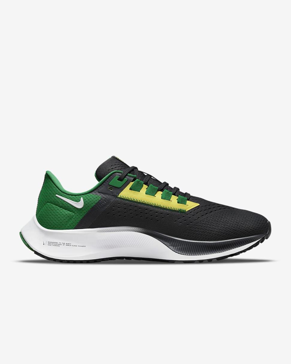 Nike College Pegasus 38 (Oregon) Anthracite/Apple Green/Yellow Strike/White | Mens Nike Running