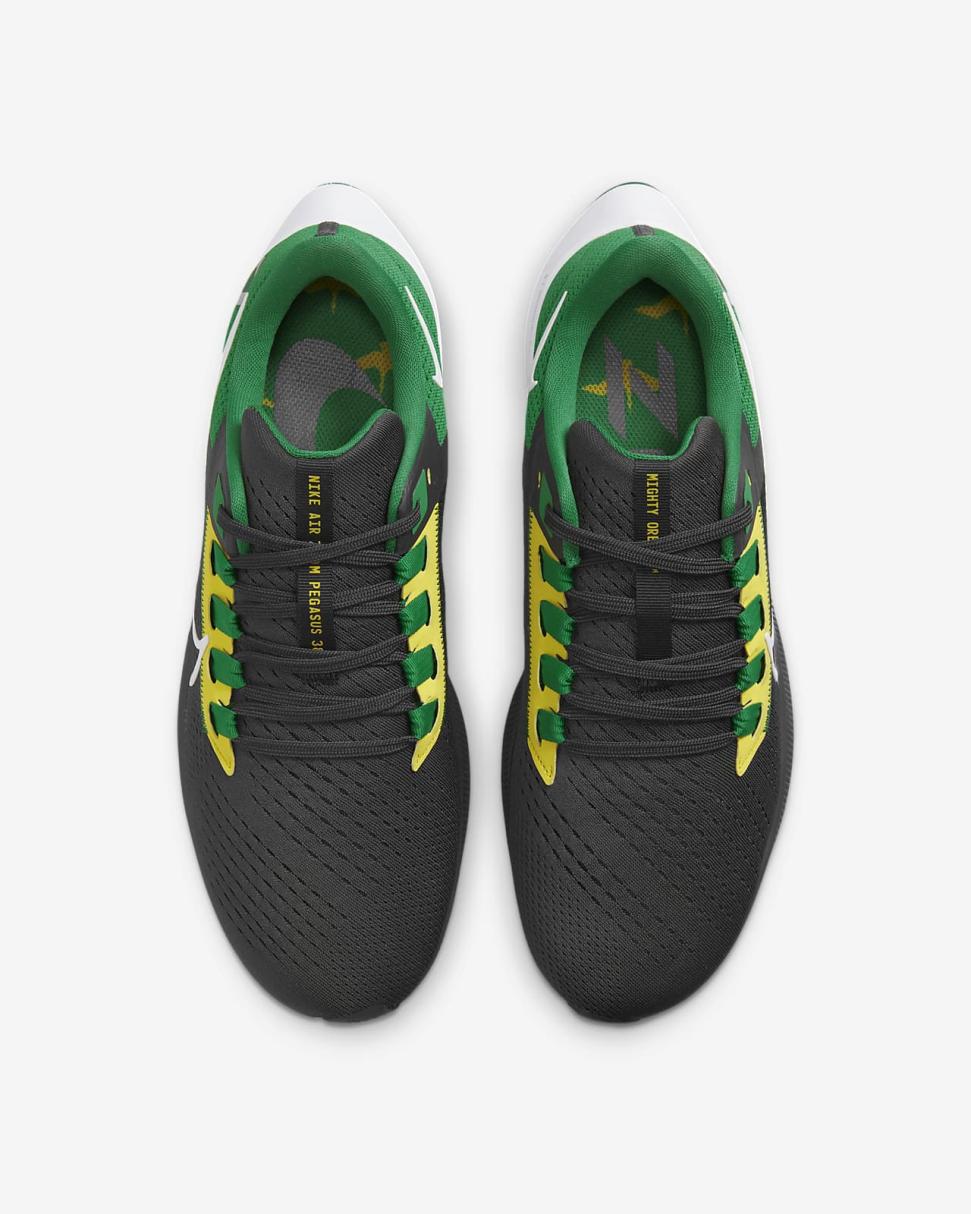 Nike College Pegasus 38 (Oregon) Anthracite/Apple Green/Yellow Strike/White | Mens Nike Running