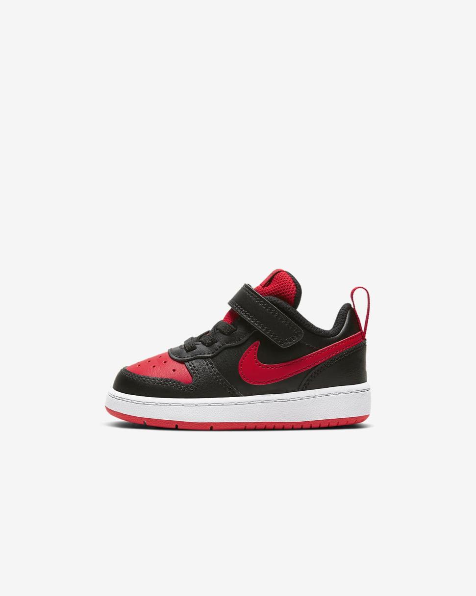 Nike Court Borough Low 2 Black/White/University Red | Kids Nike Lifestyle