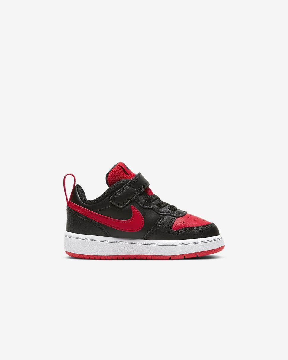 Nike Court Borough Low 2 Black/White/University Red | Kids Nike Lifestyle
