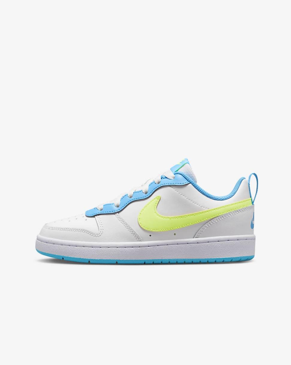 Nike Court Borough Low 2 Summit White/Baltic Blue/Volt | Kids Nike Lifestyle